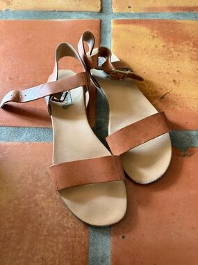 Steve Madden Brown Leather Ankle-Strap Sandals